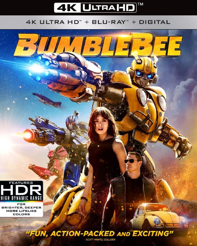 名称：大黄蜂 4K(2160P)描述：Bumblebee影片年代：2018影片产地：美国、中国对白语言：英语影片字幕：中字外挂字幕电影简介：意图征服一切的霸天虎全员出击，塞伯坦即将陨落，B-127（迪伦·奥布莱恩 Dylan O'Brien 配音）临危受命前往地球