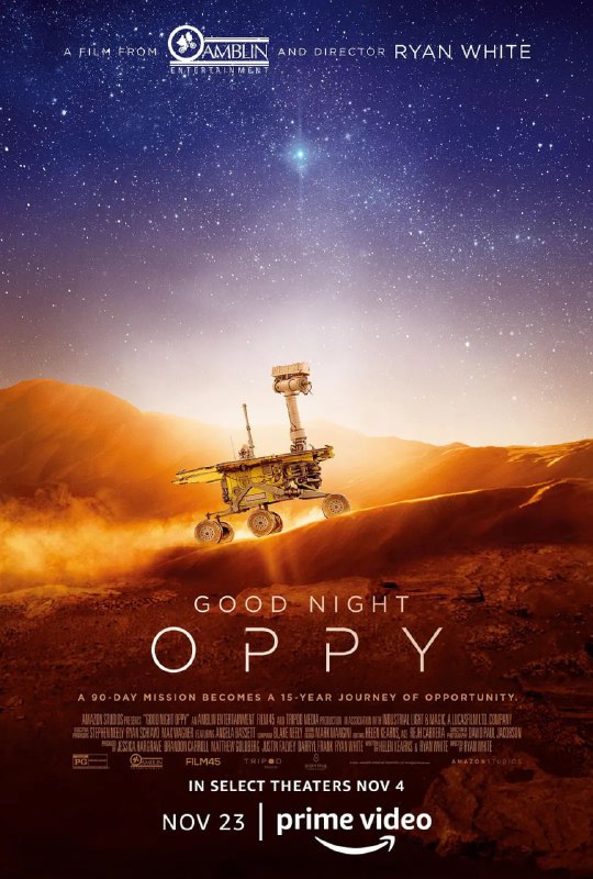 名称：晚安机遇号 Good Night Oppy (2022) 感人至深的全新航天纪录片描述：这部电影讲述的是“机遇号”火星探测车的故事，它的创造者和美国宇航局的科学家们亲切地给它起了个名字，叫“机遇号”