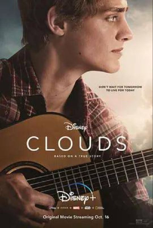 名称：云上情歌 4K(2160P)描述：Clouds影片年代：2022影片产地：美国对白语言：英语影片字幕：中字外挂字幕电影简介：基于真实故事，美国男孩扎克·索比赫14岁被诊断患有骨肉瘤(18岁去世)，多次手术和化疗并未遏制癌症发展，在得知自己只剩几个月寿命后，他创作了《云》这首歌，感谢自己身边的人和所经历的一切，乐观面对