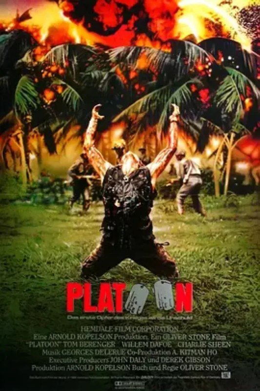 名称：野战排 Platoon描述：泰勒（查理•辛 Charlie Sheen 饰）是越战期间的一名美国大学生，他前往越南前线去服兵役，被分到了一个步兵部队