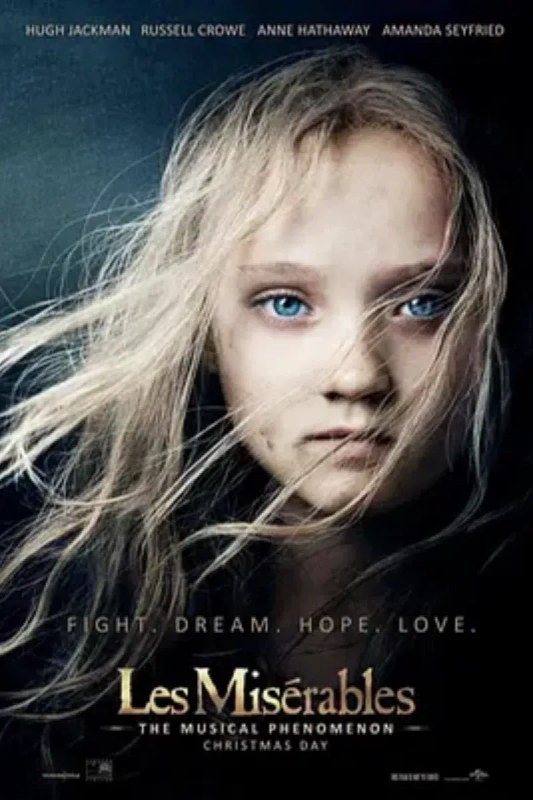名称：悲惨世界 Les Misérables描述：贫苦的冉·阿让（休·杰克曼 Hugh Jackman 饰）为了挨饿的孩子去偷面包，结果被判处19年的苦役