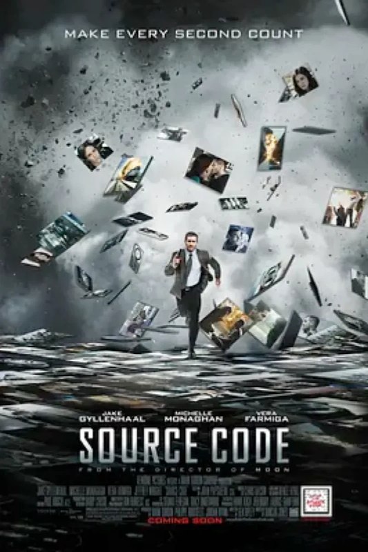 名称：源代码 Source Code描述：在阿富汗执行任务的美国空军飞行员科特史蒂文斯上尉（杰克·吉伦哈尔 Jake Gyllenhaal 饰）突然惊醒，发现自己在一辆高速行驶的列车上，而他的身边坐着一个素不相识的女子克里斯蒂安（米歇尔·莫娜汉 Michelle Monaghan 饰）正在与自己讲话