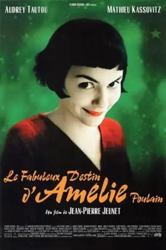 名称：天使爱美丽 Le Fabuleux destin d'Amélie Poulain描述：艾米莉（奥黛丽·塔图 Audrey Tautou 饰）有着别人看来不幸的童年——父亲给她做健康检查时，发现她心跳过快，便断定她患上心脏病，从此艾米莉与学校绝缘