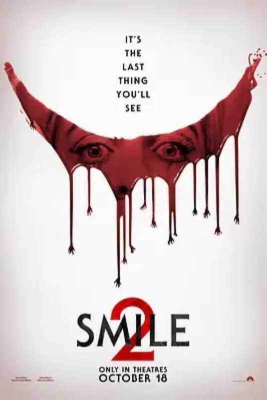 名称：夺命微笑2 Smile 2描述：女歌星斯凯·莱利（娜奥米·斯科特 Naomi Scott 饰）因背痛去朋友家取药，却目睹朋友残忍自杀