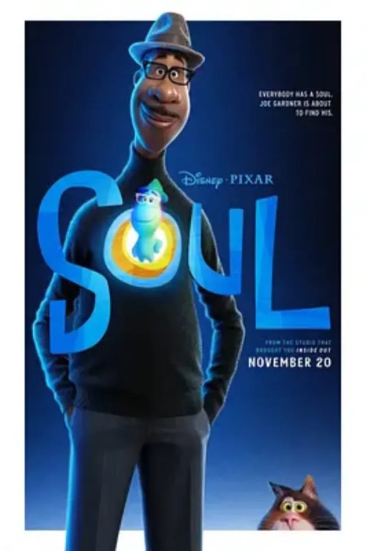 名称：心灵奇旅 Soul描述：究竟是什么塑造了真正的你？电影将聚焦乔伊·高纳（杰米·福克斯配音）