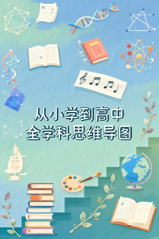 名称：从小学到高中全学科思维导图描述：覆盖小学至高中全学科知识体系，用可视化思维导图构建知识网络，助力学生系统梳理知识点、提升逻辑思维能力，是高效学习与复习的实用工具，可下载打印方便随时查阅