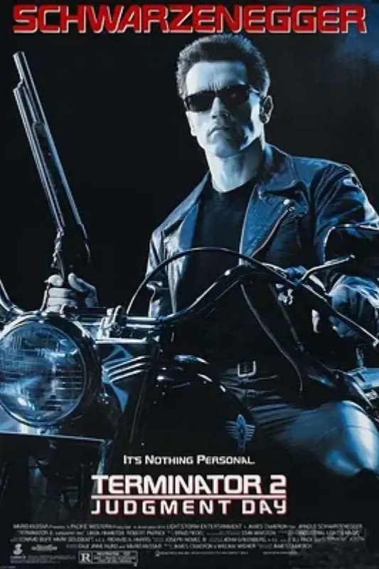 名称：终结者2：审判日 Terminator 2: Judgment Day描述：上一部中，超级电脑“天网”阻止人类抵抗领袖约翰·康纳诞生的行动失败，时隔13年后，在“审判日”到来之前，“天网”派出了更加先进的生化机器人T-1000（罗伯特·帕特里克 饰）从公元2029年回到洛杉矶追杀已经长大的约翰，与此同时，约翰也派出了机器人T-800（阿诺· 施瓦辛格 饰）回去保护年幼的自己