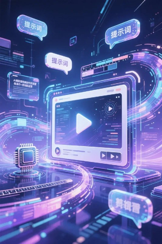 名称：AI爆款短视频创作实战营，软件操作+提示词+剪辑运营描述：《AI爆款短视频创作实战营》聚焦软件操作、提示词编写与剪辑运营全流程