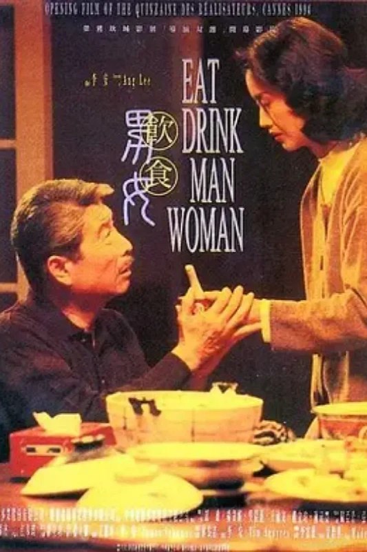 名称：饮食男女 飲食男女描述：台湾中国菜硕果仅存的大师老朱（郎雄）退休后，渐尝老年生活的诸多尴尬：每周日费心做出的一桌丰盛菜肴，并无将三个女儿（杨贵媚、吴倩莲、王渝文）齐齐拉到饭桌的吸引力，已经长大成人的她们，心里藏了许多比陪父亲吃饭更重要的事；多年老友的突然离世，令他在友情这块也有了缺口；而对厨师来讲最重要的味觉的丧失，则将其彻底推到人生的低谷