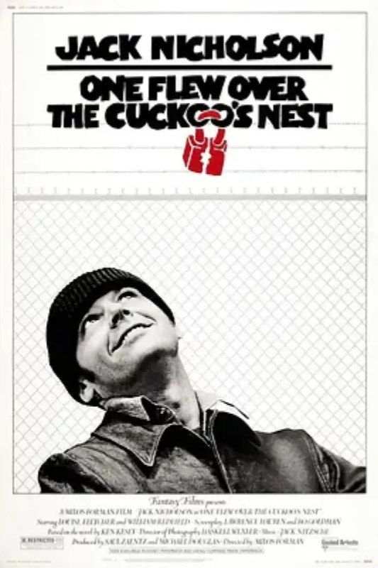 名称：飞越疯人院 One Flew Over the Cuckoo's Nest描述：麦克墨菲（杰克·尼科尔森 Jack Nicholson 饰）为了逃避监狱里的强制劳动，装作精神异常，被送进了精神病院，他的到来，给死气沉沉的精神病院带来了剧烈的冲击