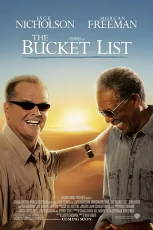 名称：遗愿清单 The Bucket List描述：老富翁爱德华•科尔（杰克•尼克尔森 Jack Nicholson 饰）近年来在公立医院的私有化改造事业中获利颇丰，他为节省成本，规定病房“一房两床”的做法颇受非议，但性格强势的科尔不以为意，岂料他不久被检查出罹患癌症，本欲入住单人病房的科尔在舆论压力下只得与另一位病人——老卡特（摩根•弗里曼 Morgan Freeman 饰）同处一室