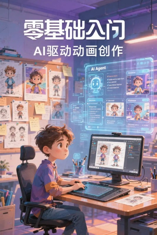 名称：智能体短篇动画实战，零基础快速制作高质量动画描述：本课程专为动画制作零基础的学员设计，旨在通过实战项目，带你探索如何利用前沿的智能体（AI Agent）技术，快速创作高质量的短篇动画