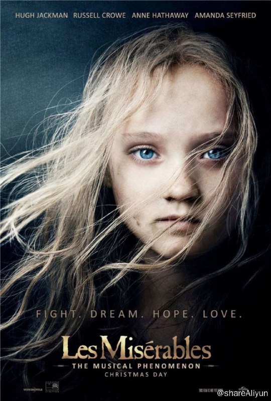 名称：悲惨世界 (2012) 4K HDR & Dv 中英外挂字幕描述：贫苦的冉·阿让（休·杰克曼 Hugh Jackman 饰）为了挨饿的孩子去偷面包，结果被判处19年的苦役