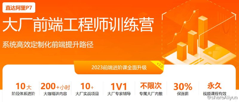 名称：Web前端大厂工程师训练营描述：系统高效定制化前端提升路径