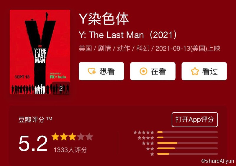 名称：Y染色体.Y The Last Man S1描述：该剧改编自DC同名漫画书，故事背景设置在末日世界，一场大灾难导致男主之外的男性全部消亡，新世界的一切均由女性主宰