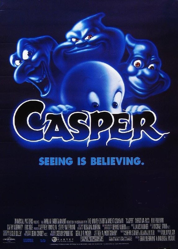 名称：鬼马小精灵 Casper (1995)描述：某富豪过世，他将大部分财产捐给各种慈善机构，只给自己专横跋扈的继女凯丽根·克里坦顿(凯西·莫拉蒂 Cathy Moriarty 饰)留下一幢位于缅因州的别墅
