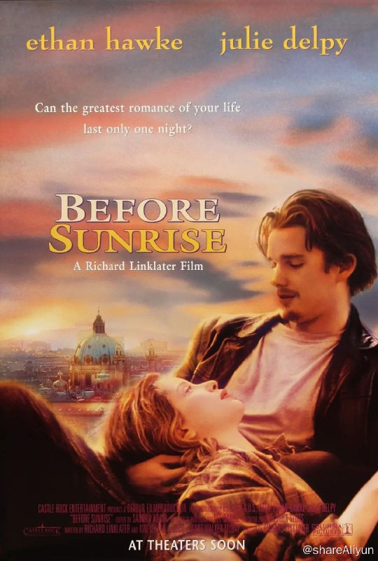 名称：№108 爱在黎明破晓前 Before Sunrise 1995 BD1080P（中字）描述：美国青年杰西（伊桑·霍克 Ethan Hawke 饰）在火车上偶遇了法国女学生塞琳娜（朱莉·德尔佩 Julie Delpy 饰），两人在火车上交谈甚欢