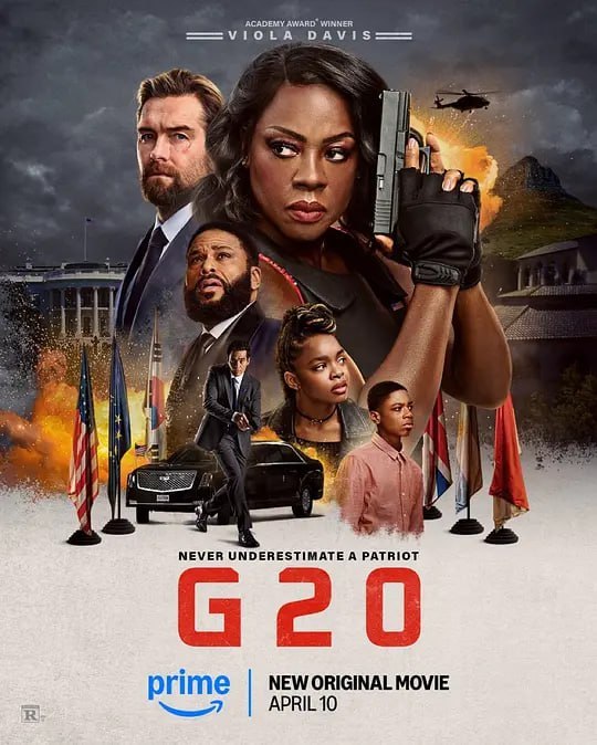 名称：G20峰会 G20 (2025)描述：影片虚构的G20峰会被恐怖分子破坏，戴维斯饰演的美国总统泰勒·萨顿，必须倾尽治国之道和军事经验来保护她的家人、她的同僚领袖，当然还有整个世界