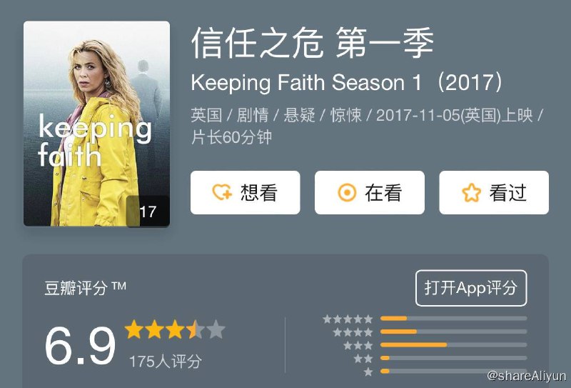 名称：信任之危 Keeping Faith S01~S03描述：Faith的丈夫Evan在上班途中神秘失踪，两人在同一家律师事务所工作，为了弥补丈夫失踪后工作上的损失，刚生完第三个孩子还在休产假的Faith被迫回到律师事务所工作，同时拼命寻找丈夫的踪迹
