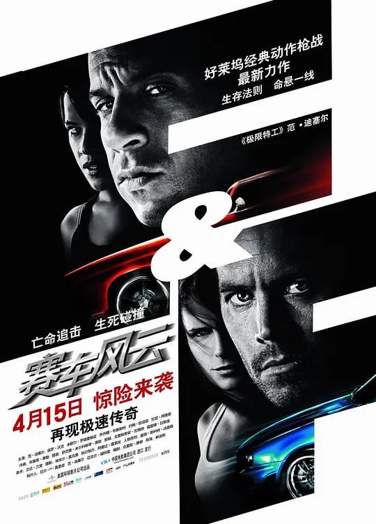 名称：速度与激情4 Fast & Furious (2009)描述：《速度与激情4》沿用了第三部东京漂移的华裔导演林诣彬，剧情上跳过第三部，直接承袭第二部，可以说是不折不扣的正统续作