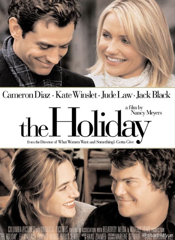 名称：恋爱假期 (2006) 4K SDR 中英外挂字幕描述：爱丽斯(凯特•温斯莱特 Kate Winslet饰)住在英国伦敦的乡村，而阿曼达(卡梅隆•迪亚兹 Cameron Diaz饰)则是洛杉矶的美国丽人