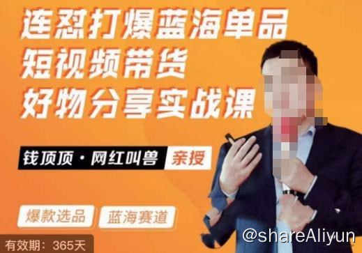名称：网红叫兽-连怼打爆蓝海单品短视频带货好物分享实战课描述：网红叫兽-连怼打爆蓝海单品短视频带货好物分享实战课