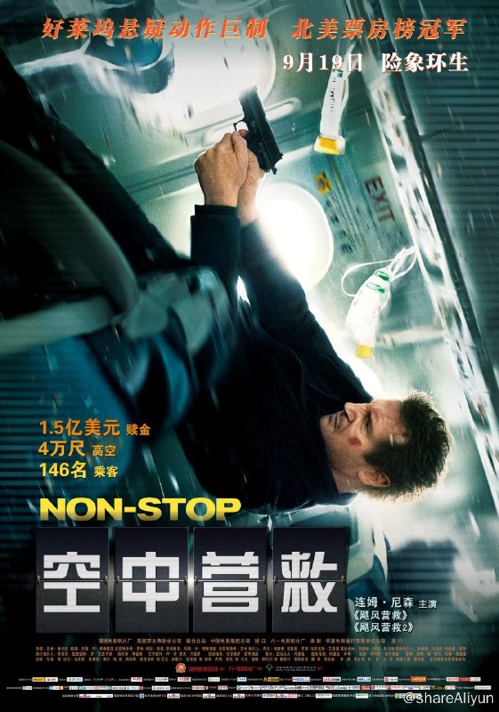 名称：4万英尺的高空,劫匪挟持了146名乘客的飞机《空中营救》2014年描述：Bill Marks（利亚姆·尼森 Liam Neeson 饰）是一名空警，奉命在一架飞往伦敦的飞机上执行安保任务