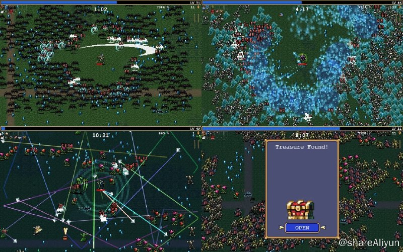 名称：吸血鬼幸存者 Vampire Survivors V1.7.100+月咒遗脉-妖姬契约+全DLC描述：《吸血鬼幸存者》是poncle制作发行的一款休闲动作游戏 解压版 全DLC游戏结合了哥特式恐怖和肉鸽元素，玩家需通过一次次的选择让角色越变越强，冲破怪物的重重包围