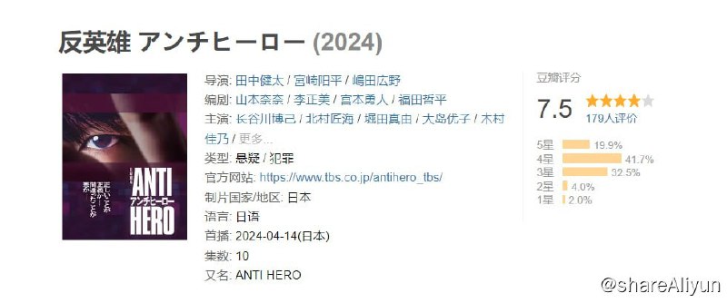 名称：反英雄世代（2024）第一集 内嵌中文 纯净版 1080P 网飞版描述：本剧超越了“律政电视剧”的框架，通过长谷川博己饰演的反英雄，向观众传达“正义到底是什么?”“被认为是世上的恶，真的是坏事吗?”，以快速的展开，颠覆了一个又一个的常识，以及日常生活中微不足道的契机，比如“错过了一趟电车”“早上忘带东西回家拿”，而仅仅因为这一点，正义和邪恶就会交替 ，好人就会变成坏人，就像蝴蝶效应一样，传递了前所未闻的逆转悖论娱乐故事