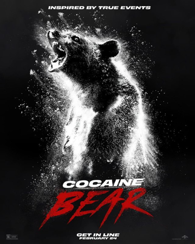 名称：熊嗨了 Cocaine Bear (2023)4K 2160P描述：讲述一群警察、罪犯、游客和青少年全都聚集在美国乔治亚州的一座树林，树林中有一只将近230公斤重的顶级掠食者黑熊，吞食了一大堆可卡因，导致它野性大发、大开杀戒，血流成河