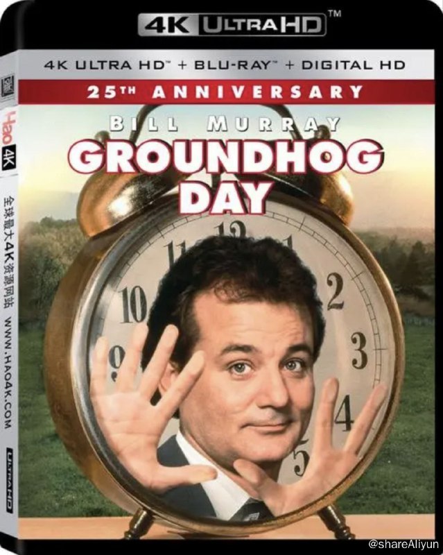 名称：土拨鼠之日 (1993) 4K HDR 中字外挂字幕描述：该片主要讲述了气象播报员菲尔，执行任务偶遇暴风雪后，停留在前一天却始终无法再前进一步，开始了他重复的人生的故事