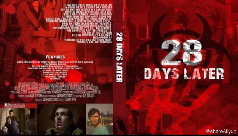 名称：惊变28天 蓝光原盘1080P REMUX描述：《惊变28天》是由丹尼·博伊尔执导，亚力克斯·嘉兰编剧，基里安·墨菲、布莱丹·格里森、娜奥米·哈里斯等主演的恐怖科幻片