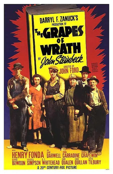 名称：愤怒的葡萄 The Grapes of Wrath (1940)描述：刚从监狱释放出来的Tom Joad (亨利·方达 Henry Fonda饰)回到俄克拉荷马的家的时候却发现原来的家里已经空无一人，打听之下才从农民Jim Casy(约翰·卡拉丁 John Carradine饰)口中得知，随着工业的发展，当地的农民们都被迫离开该地