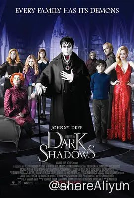 名称：黑暗阴影 Dark Shadows (2012) 豆瓣高分电影 自压中文字幕描述：1760年的利物浦码头，科林斯夫妇正带着年幼的巴纳巴斯登上开往新大陆的船，前去扩张科林斯家族帝国