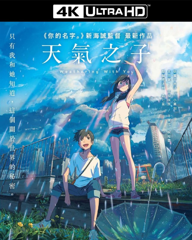 名称：天气之子 4K原盘REMUX [HDR] [内封简日双字]描述：天气之子的剧情简介 · · · · · ·  高一那年夏天，帆高（醍醐虎汰朗配音）离开位在离岛的家乡，独自一人来到东京，拮据的生活迫使他不得不找份工作，最后来到一间专门出版奇怪超自然刊物的出版社担任写手