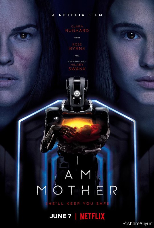 名称：Netflix 2019年科幻片，未来人类灭绝之后,由机器人重生人类《吾乃母亲》描述：影片讲述一名少女在人类灭绝后，被一个用于构造生命让人类重现于地球、被称为“母亲”的机器人所创造，成为了新一代人类中的第一位，并且与“母亲”保持着独特的关系，然而一名受了伤的陌生人的到来使得这个关系受到动摇，让这名少女对于母亲告诉自己关于外面世界的一切以及母亲的意图产生了怀疑