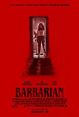 名称：野蛮人 Barbarian (2022) 中字 1080P描述：影片讲述一名前往底特律参加工作面试的年轻女子预订了一间出租屋