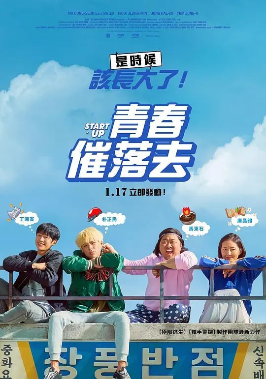 名称：始动 시동 (2019)描述：离家出走的叛逆儿泽日(朴正民饰)与盲目踏入社会并满腔热血的尚弼(丁海寅饰)，在遇见长风饭馆的厨师长猛男哥(马东锡饰)后，让自己明白了什么是世间愉快与开心的故事
