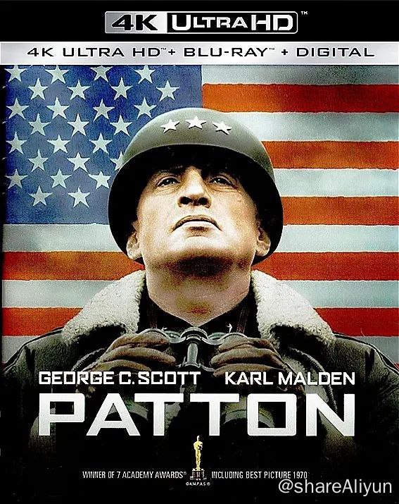 名称：《巴顿将军》4k 原盘描述：1943年3月，巴顿（乔治·C·斯科特 George C. Scott 饰）率美军在法属摩洛哥登陆后临危受命，担任美军在北非的第二军团长，性格强势、钟情古典文化又熟稔战史相信灵魂转世的巴顿很快用铁血律令扭转了北非部队的散漫风格，连番激战后与蒙哥马利统率的英军合力将“沙漠之狐”隆美尔赶出了北非