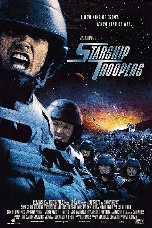 名称：星河战队(1997)REMUX描述：高中生瑞科（卡斯帕·凡·迪恩 Casper Van Dien 饰）毕业后，在女友卡门（丹妮丝·理查兹 Denise Richards 饰）的鼓动下，违背了父亲的意志，加入了机械化步兵学院，卡门亦加入了海军学院