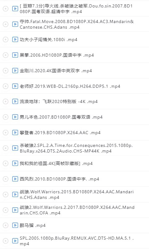 名称：吴京合集描述：16部吴京优秀电影链接：