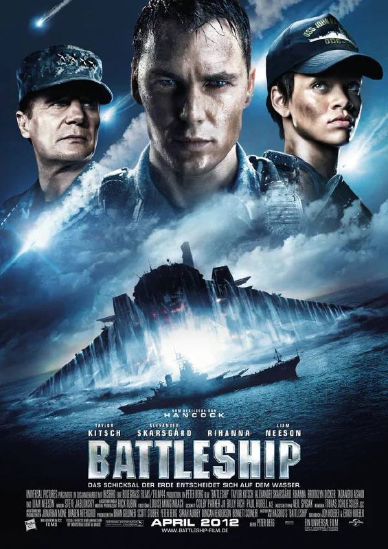 名称：超级战舰（2012）4K 外挂双语字幕描述：讲述美国海军军官艾利克斯·霍普中尉被上级派往导弹驱逐舰USS 约翰·保罗·琼斯号上履行职务，在夏威夷的一次多国联合海上演习时，舰队遇到了隐匿在太平洋深海的外星巨形母舰，艾利克斯率领被保护罩孤立的海军舰队，与来自外太空的外星战舰震撼开战
