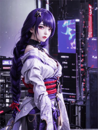名称：Raiden Shogun Realistic Genshin LORA描述：AI模型链接：