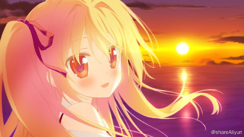 名称：你朱眸里的五彩世界／映入红瞳的世界（PC中文版.亲测畅玩）描述：眺望大海，鹿野上悠马与二阶堂真红，还有他们可爱的宝贝——二阶堂青空