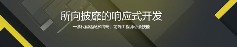 名称：响应式开发一招致胜描述：忘记设备尺寸，一套代码适配多终端，响应式开发让用户体验和开发效率完美结合链接：