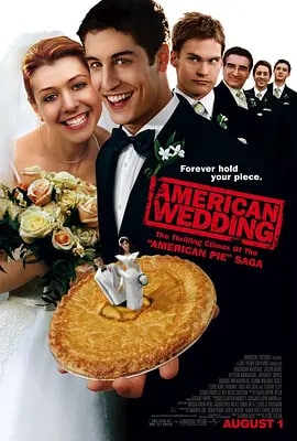 名称：美国派3：美国婚礼 American Wedding (2003)描述：这帮高中时候就一起计划怎么脱离处男身的老友们现今已经长大，就在他们即将踏出大学校门的时候，传来了吉姆（贾森·比格斯 Jason Biggs 饰）和米歇尔（艾丽森·汉妮根 Alyson Hannigan 饰）即将举行婚礼的消息，更加碰巧的是婚礼和他们的成人礼巧合在同一日