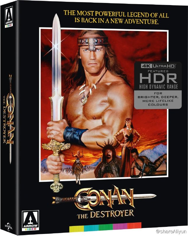 名称：《毁灭者柯南》4K原盘REMUX [杜比视界] [国英双语] [内封简英双字]描述：毁灭者柯南的剧情简介 · · · · · ·  在传说中英雄辈出的年代，彪悍的西米里族英雄柯南（阿诺德·施瓦辛格 Arnold Schwarzenegger 饰）为了让心爱的瓦莱里亚复活，只得接受了异族女王塔拉米斯的要求，陪伴女王的侄女珍娜取得魔法钥匙“邪恶之心”