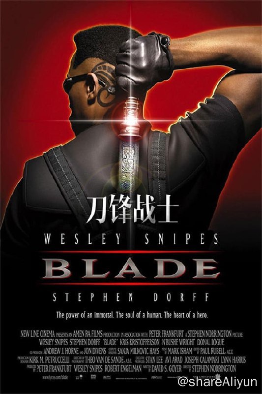 名称：刀锋战士(1998)REMUX 4K描述：刀锋战士自小就被专门打造新式武器的吸血鬼猎人惠斯特（克里斯多佛森饰）收养，专门出入有吸血鬼出没的场所，拯救即将被消灭吞噬的人类，凭着他驾骑着银翼机车，手持无敌火力的巨型火焰枪，以及无敌旋风刀和身后背负着的那把长剑，不死的无敌战神刀锋战士所向披靡，只要他一出现，躲藏在人群当中的吸血鬼将无所遁形