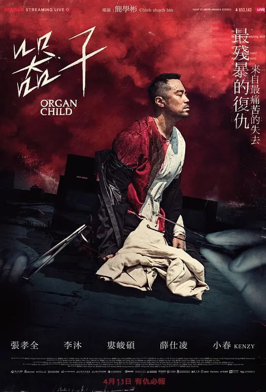 名称：器子 (2025)描述：女儿在三个月大时失踪，疑似被贩婴集团偷走，妻子过度自责后自戕，他为追查真相反被诬陷入狱，出狱后查出女儿是落入活摘器官集团，成为被取走心脏的「器子」