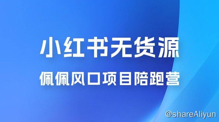 名称：佩佩出品 - 小红书无货源电商描述：课程来自佩佩小红书无货源风口项目陪跑营